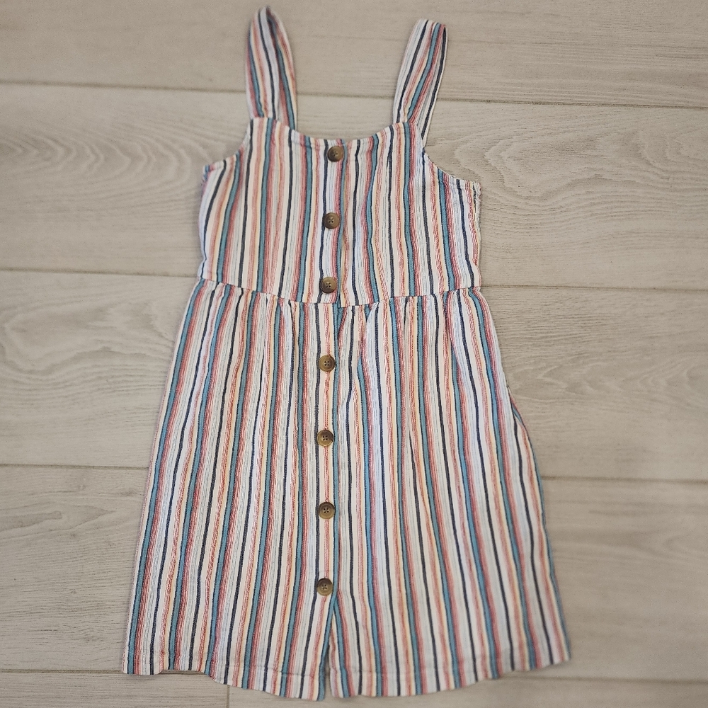 Girls Button Down Striped Sundress
